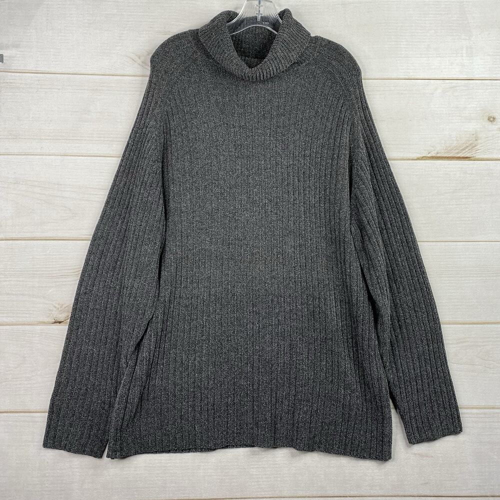 Giasone Sweater Womens XL Gray Cable Knit Tunic Turtleneck Long Sleeve Classic